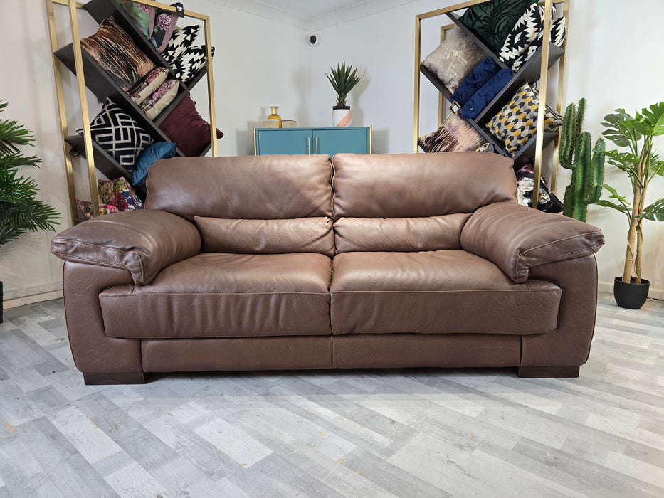 Santino 2 Seater - Leather Sofa - Apollo Marrone