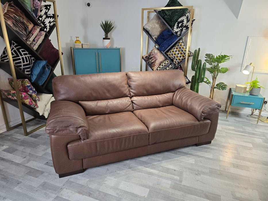 Santino 2 Seater - Leather Sofa - Apollo Marrone