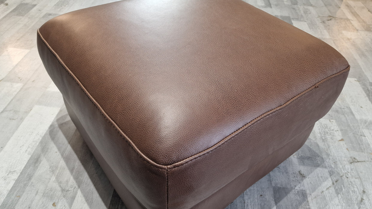 Santino Footstool - Leather - Apollo Marrone