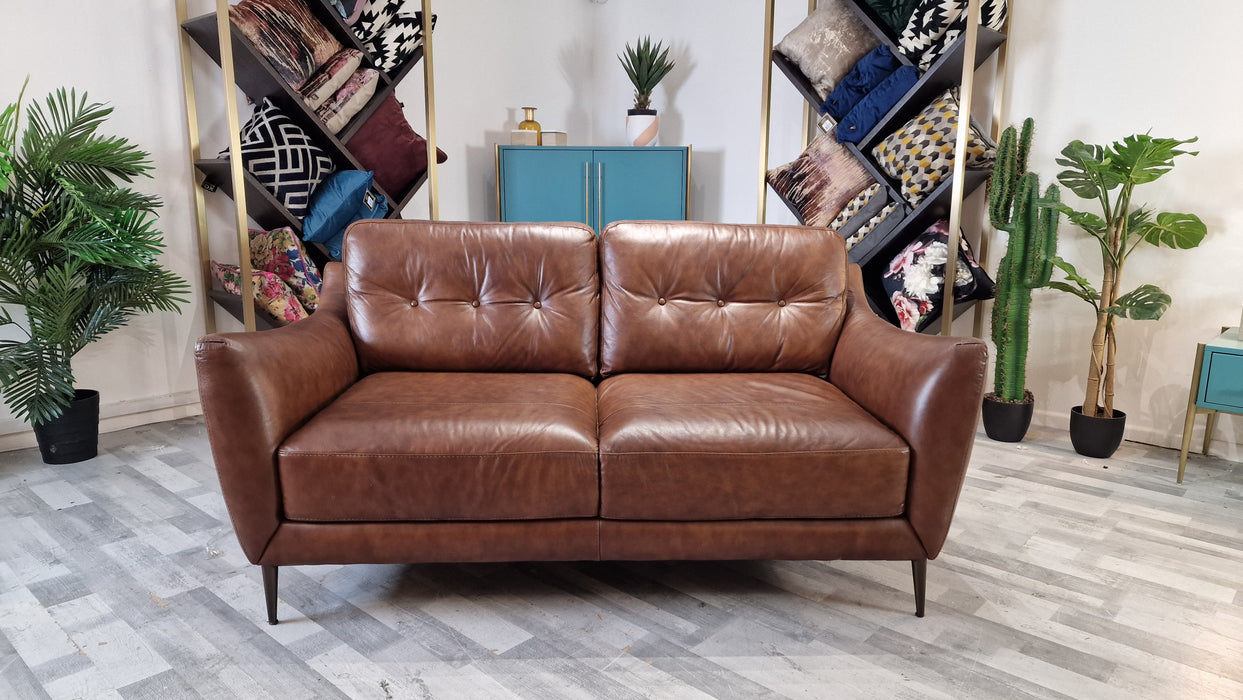 Cordelia 2 Seater - Leather Sofa - Alaska Whiskey