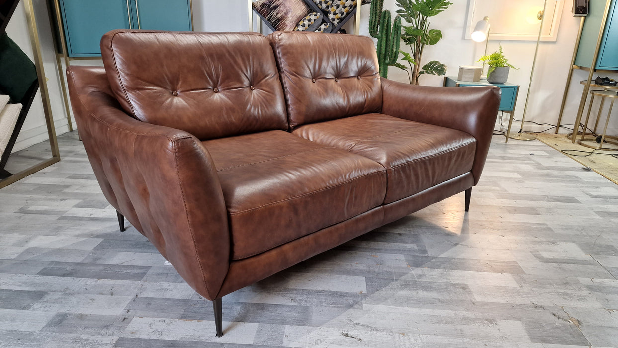 Cordelia 2 Seater - Leather Sofa - Alaska Whiskey