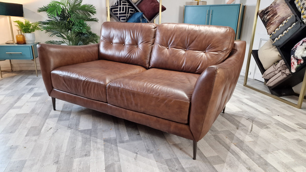 Cordelia 2 Seater - Leather Sofa - Alaska Whiskey