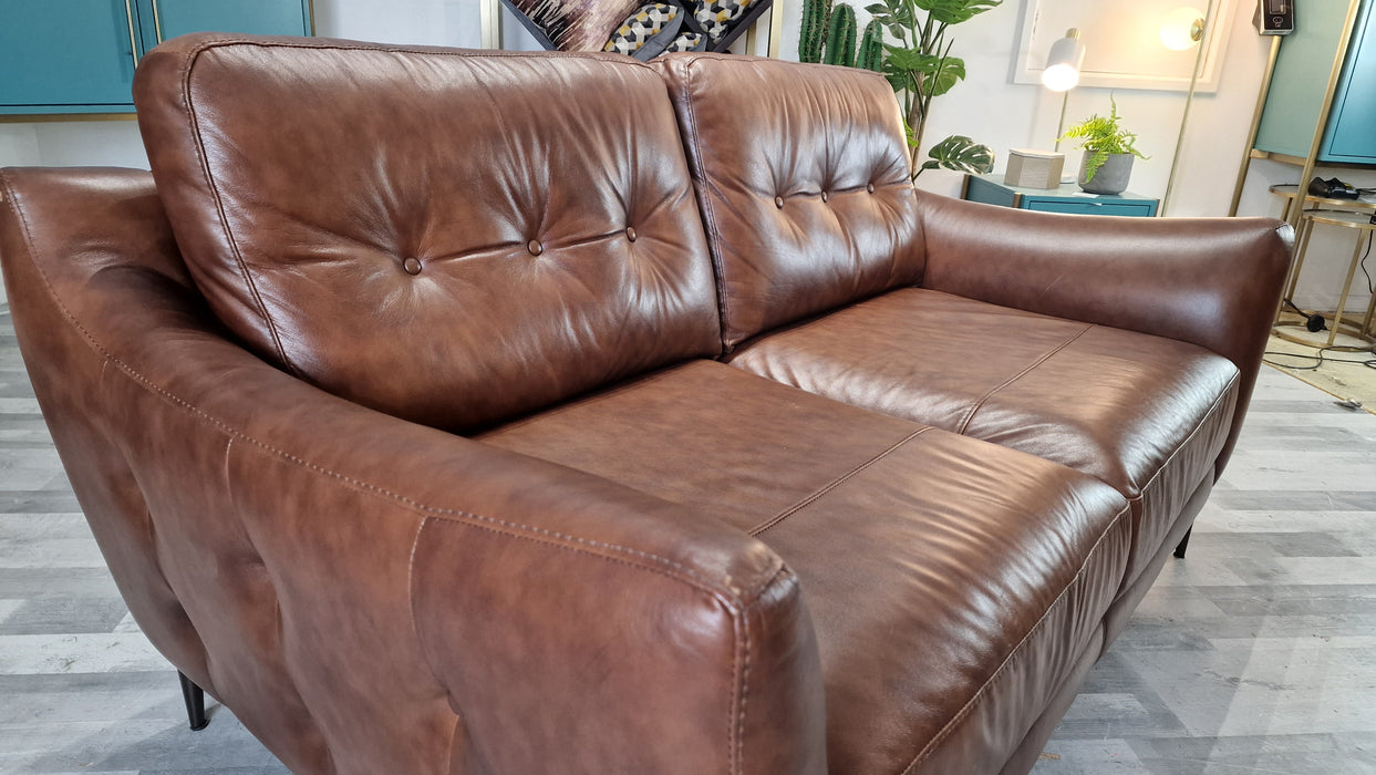 Cordelia 2 Seater - Leather Sofa - Alaska Whiskey