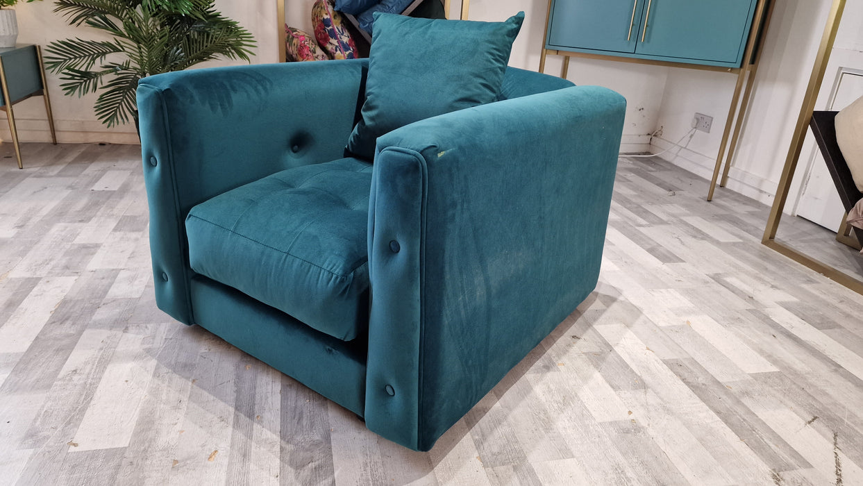 Somerford 1 Seat - Fabric Chair - Stella Teal All Over