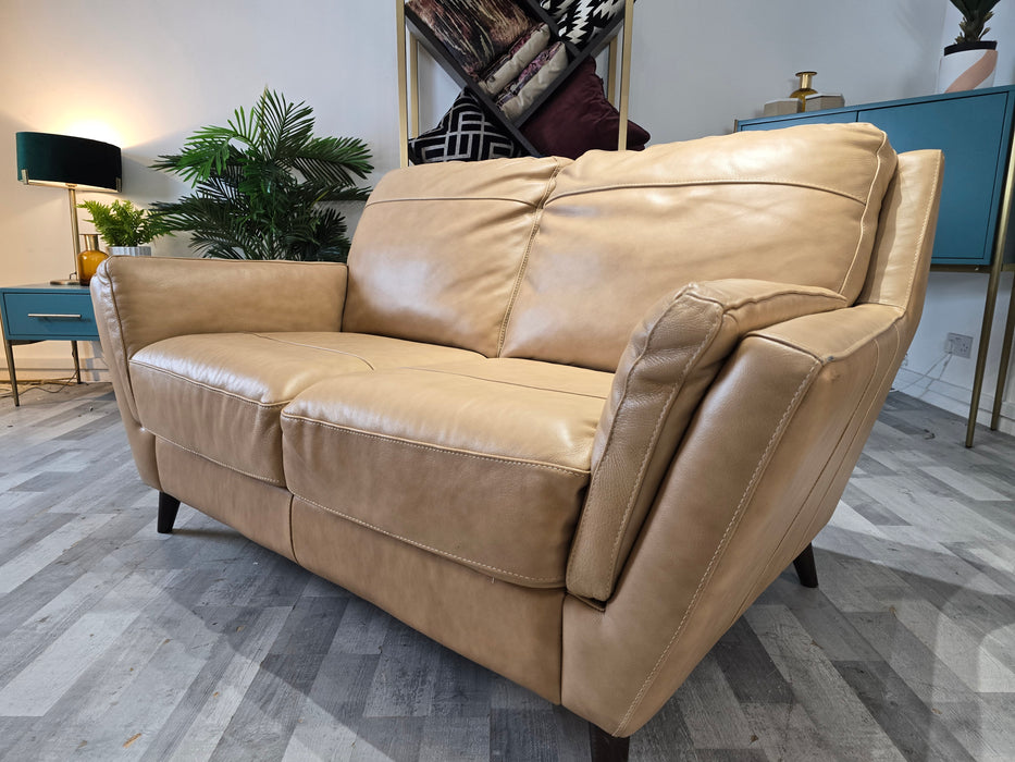 Fellini 2 Seat - Leather Sofa - Hampshire Buff