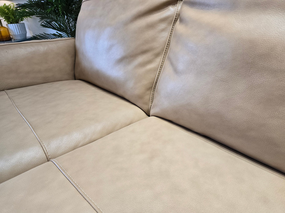 Fellini 2 Seat - Leather Sofa - Hampshire Buff