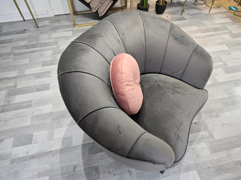 Perle 1 Seat - Fabric Chair - Plush Asphalt