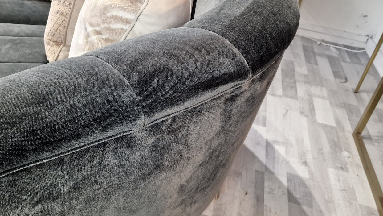 Opulent 3 Seater - Fabric Sofa - Manolo Slate Luxe Mix