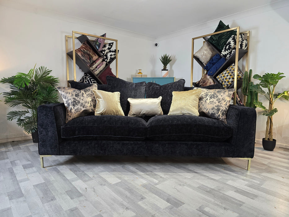 Rococo 4 Seater - Fabric Sofa - Verbier Black Mix