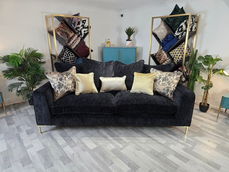 Rococo 4 Seater - Fabric Sofa - Verbier Black Mix