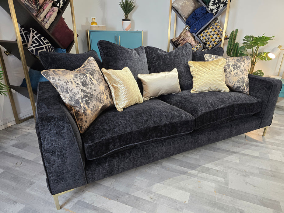 Rococo 4 Seater - Fabric Sofa - Verbier Black Mix