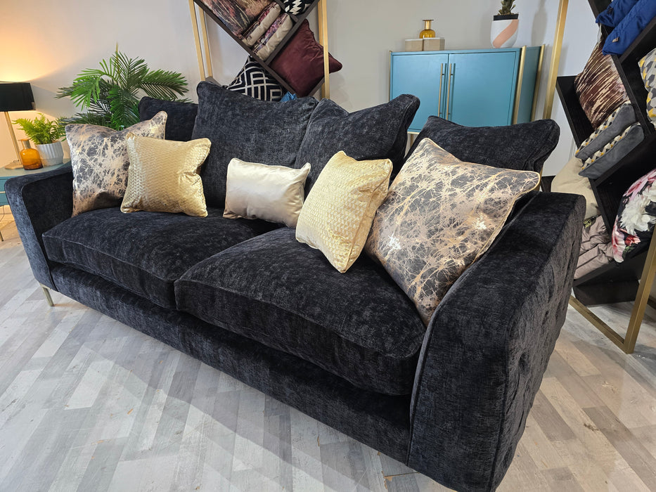 Rococo 4 Seater - Fabric Sofa - Verbier Black Mix