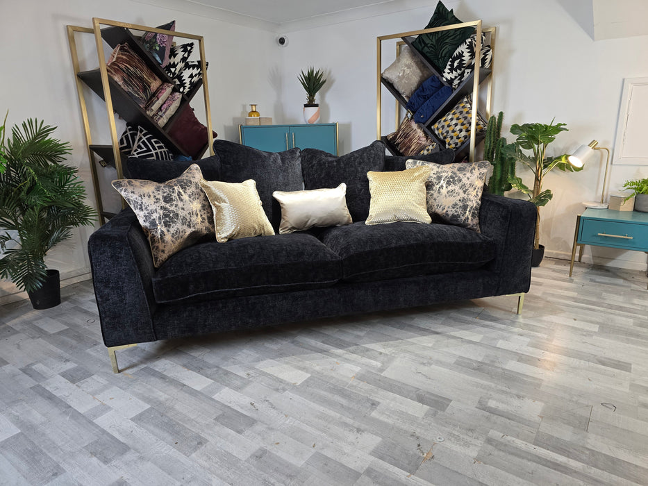 Rococo 4 Seater - Fabric Sofa - Verbier Black Mix