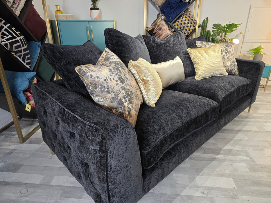 Rococo 4 Seater - Fabric Sofa - Verbier Black Mix