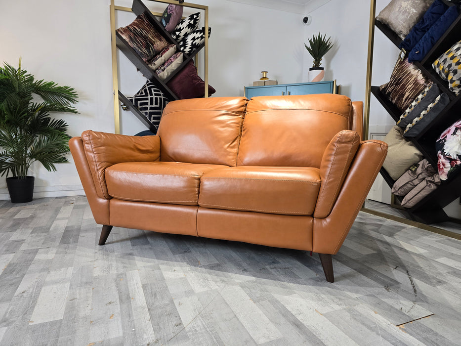 Fellini 2 Seater - Leather Sofa - Alaska Brittany