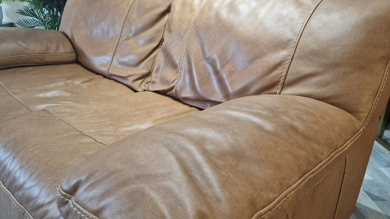 Linara 2 Seater - Leather Sofa - Apollo Tan