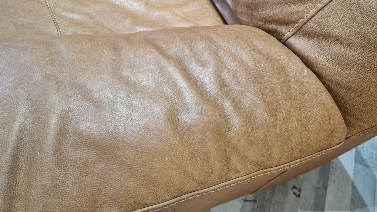 Linara 2 Seater - Leather Sofa - Apollo Tan