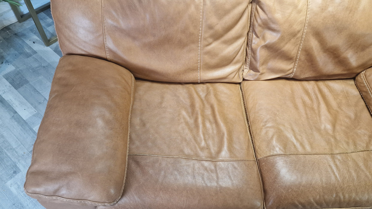 Linara 2 Seater - Leather Sofa - Apollo Tan