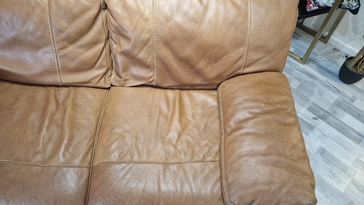 Linara 2 Seater - Leather Sofa - Apollo Tan