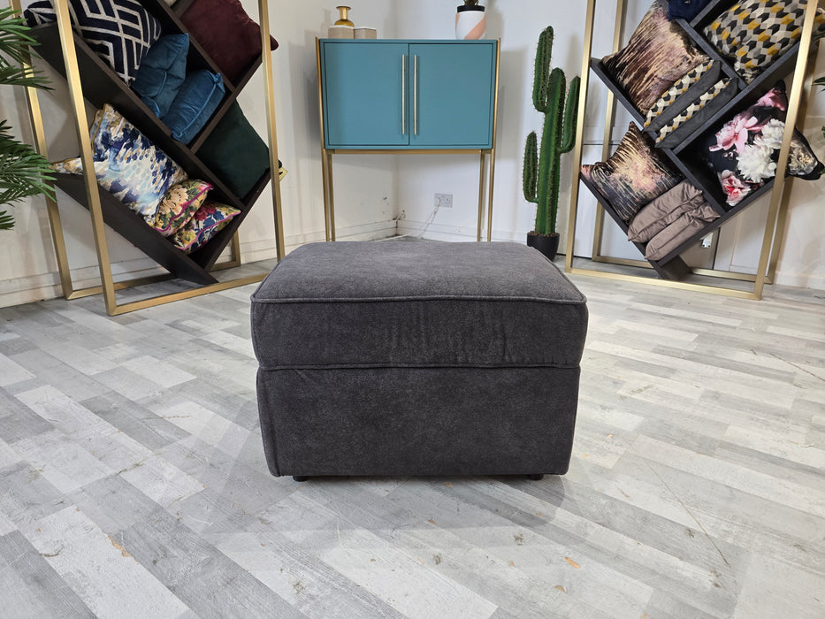 Titan Storage Footstool Fabric -  Marina Anthracite All Over