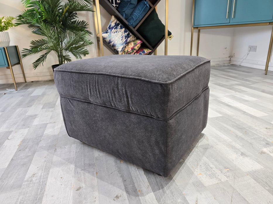 Titan Storage Footstool Fabric -  Marina Anthracite All Over