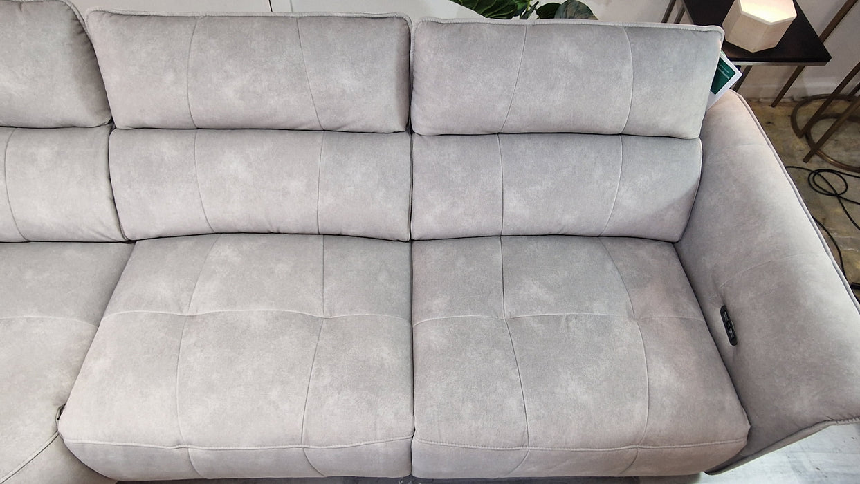 Cadenza 1 Corner 3 - Fabric Power Reclining Sofa - Lifestyle Flecked Fabric Stone