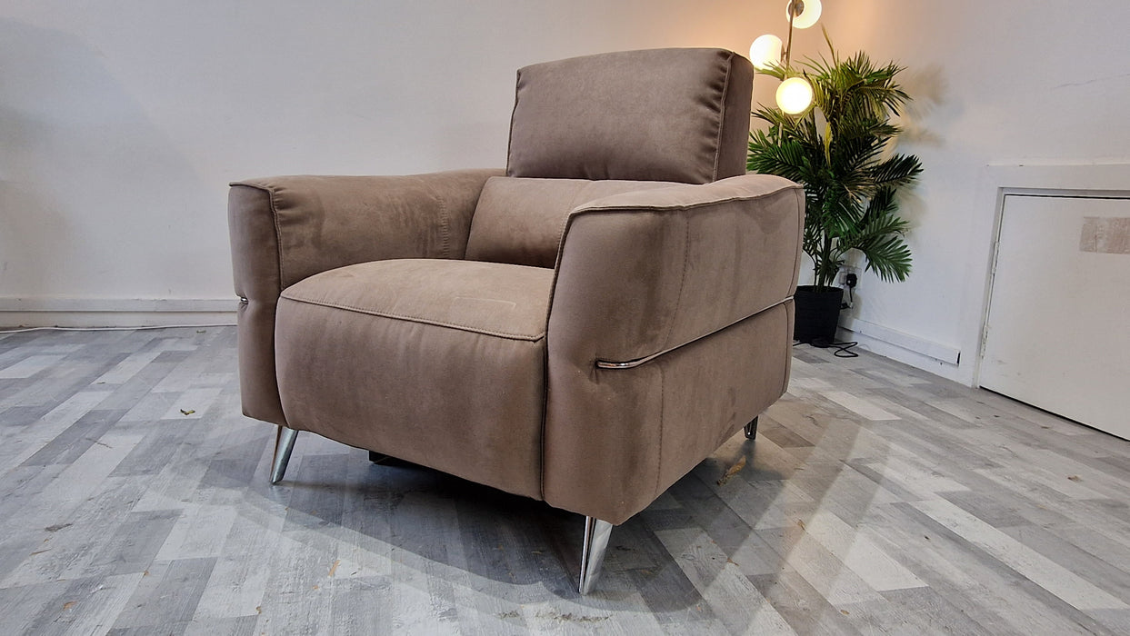 Dakota 1 Seater - Fabric Power Reclining Chair - Toronto Cappuccino