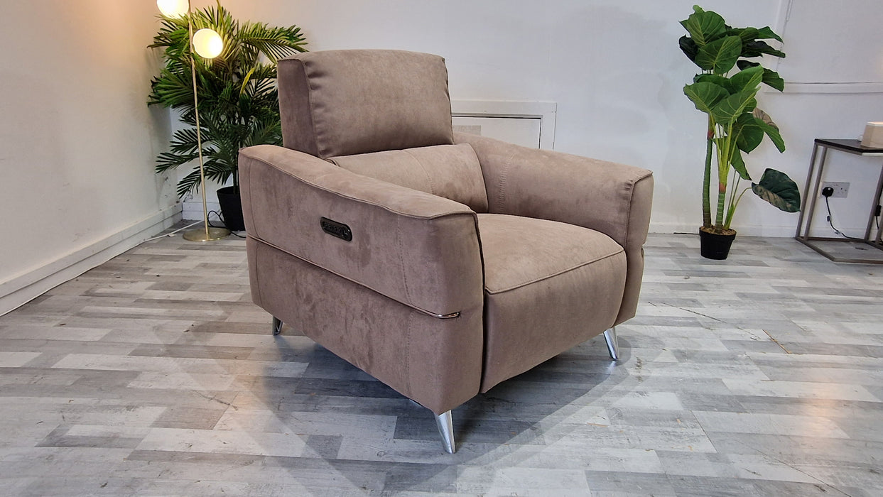 Dakota 1 Seater - Fabric Power Reclining Chair - Toronto Cappuccino