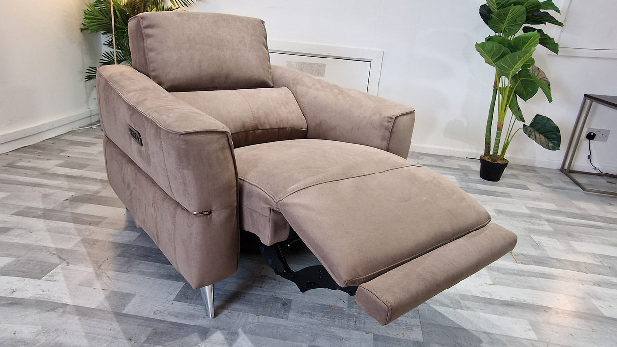 Dakota 1 Seater - Fabric Power Reclining Chair - Toronto Cappuccino