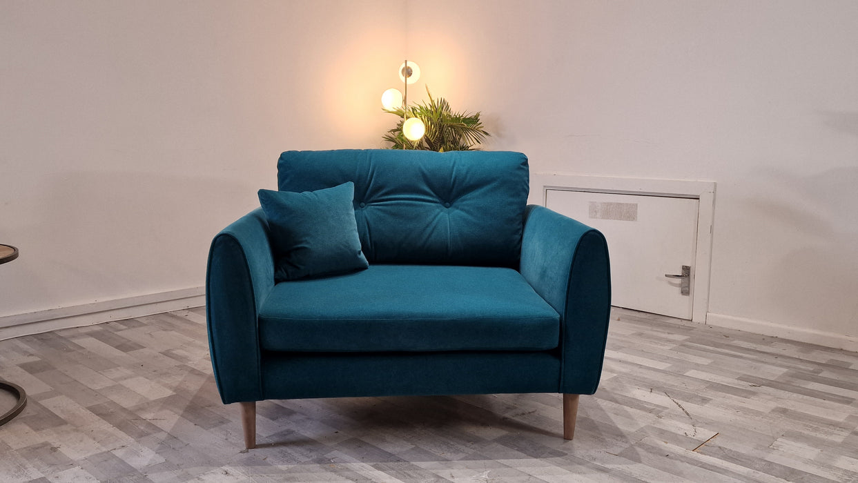 Finchley 1.5 Seat - Fabric Loveseat - Nordic Teal All Over