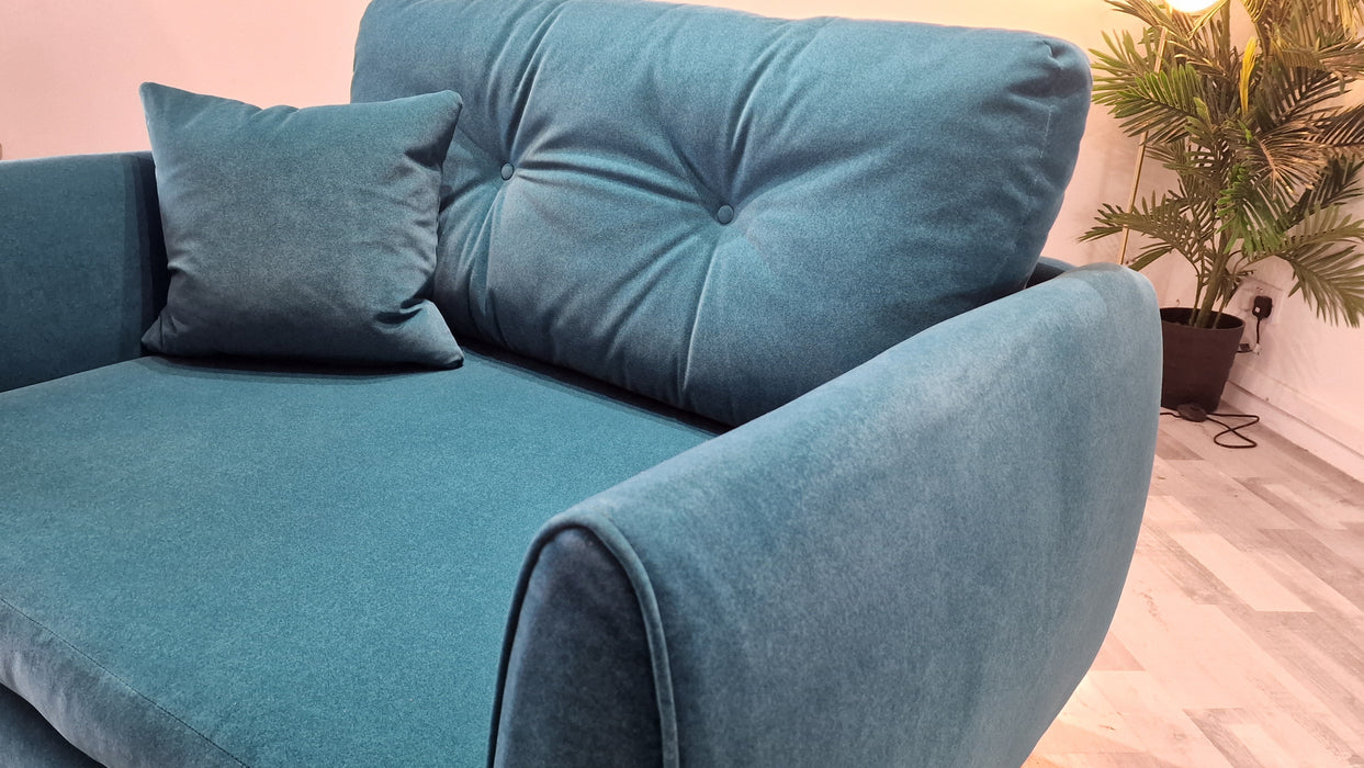 Finchley 1.5 Seat - Fabric Loveseat - Nordic Teal All Over