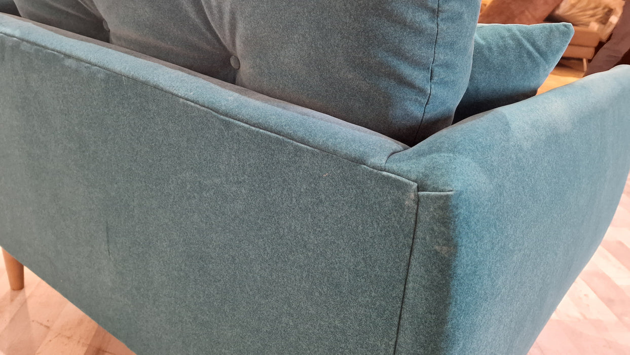 Finchley 1.5 Seat - Fabric Loveseat - Nordic Teal All Over