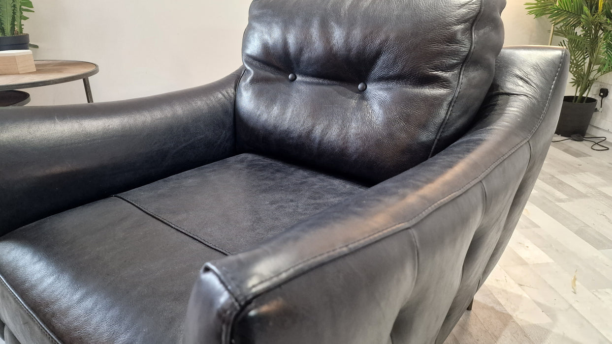 Cordelia 1 Seater - Leather Chair - Utah Black