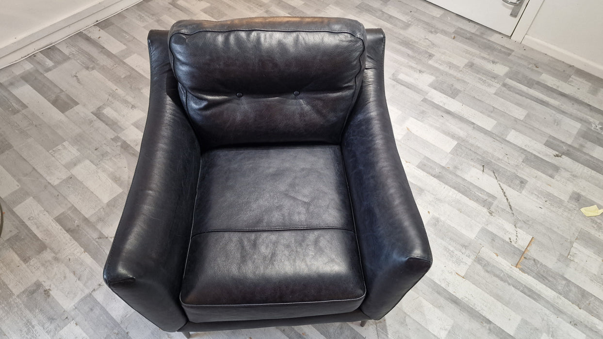 Cordelia 1 Seater - Leather Chair - Utah Black