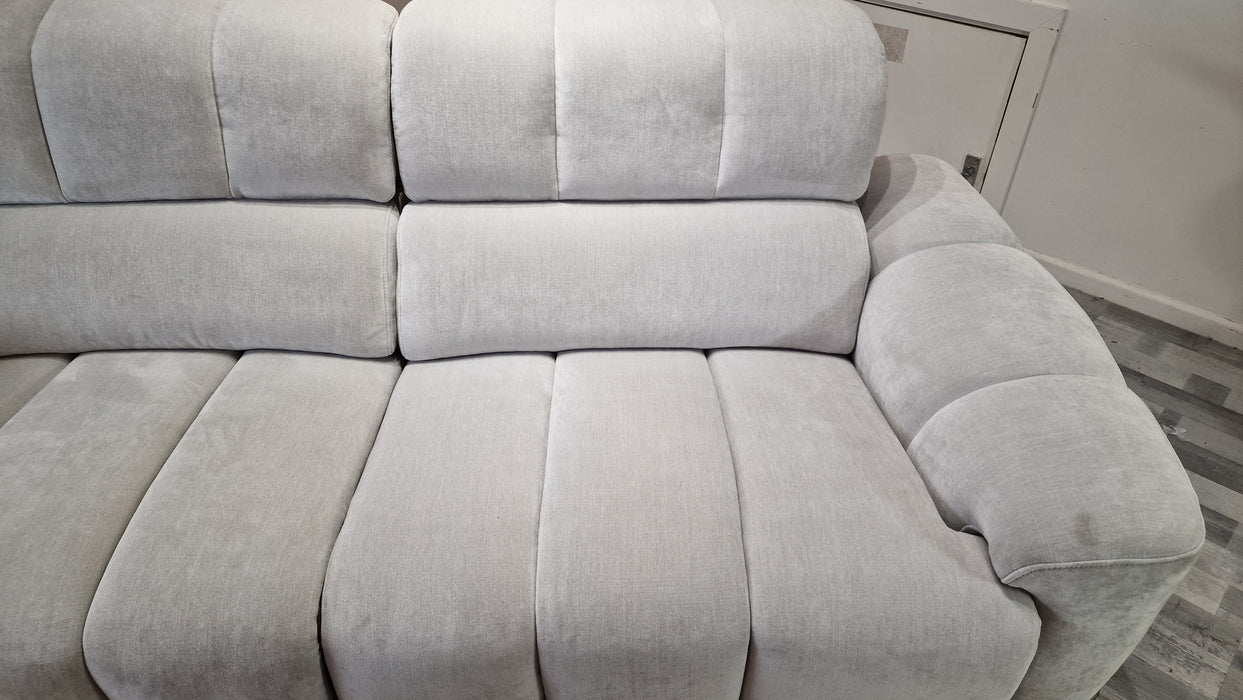 Nobu 2.5 Seater - Fabric Power Reclining Sofa - Relaxed Chenille Stone