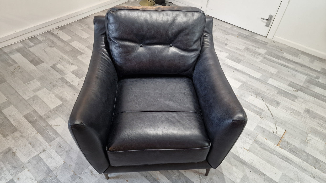 Cordelia 1 Seater - Leather Chair - Utah Black