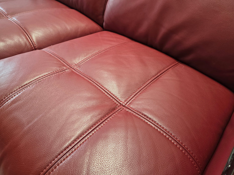 Marvella 3 Seater - Trusty Sheen Leather Cranberry - Power Recliner