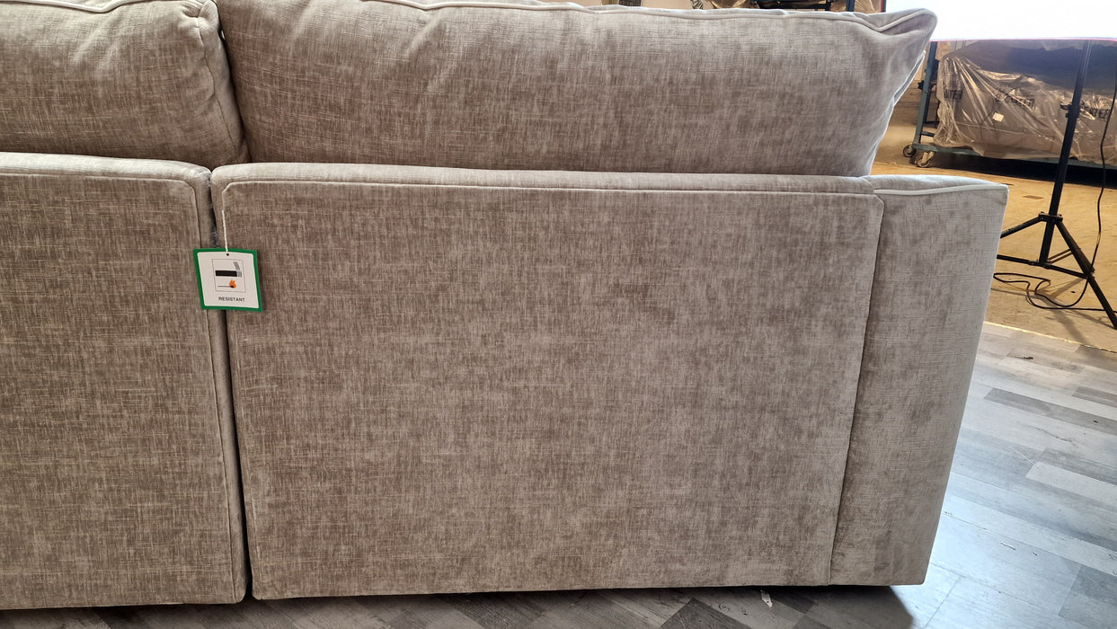 Georgio 4 Seater Split - Fabric Sofa - Luxe Chenille Stone Mix