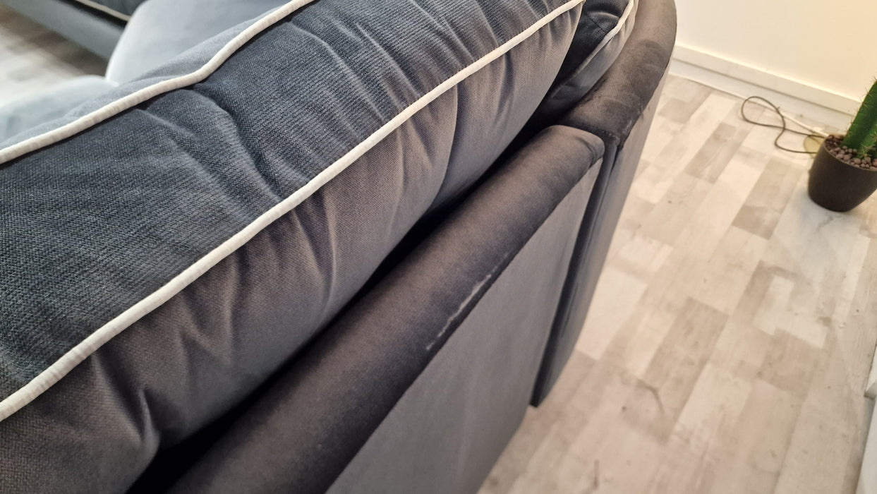 Cricket 2 Corner 1 - Fabric Sofa - Charcoal Velvet Mix