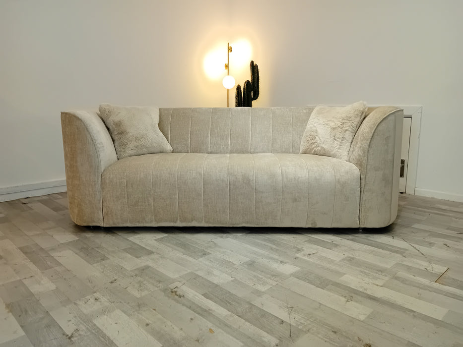 The Fitzrovia Fabric 3 Seater - Matt Velvet Silver Mix Without Trim