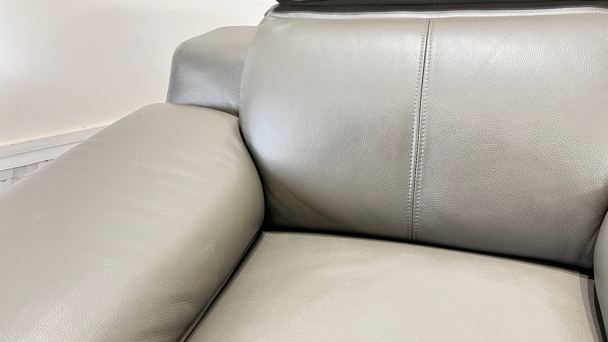 Benz Chair - Trusty Sheen Leather Storm - Power Recliner