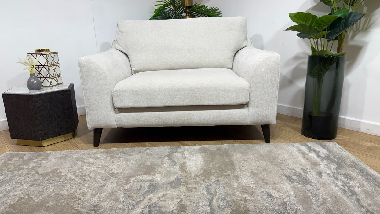 Sofology Mayfair Fabric Loveseat in Linen Look Chenille Mist/Pearl Mix
