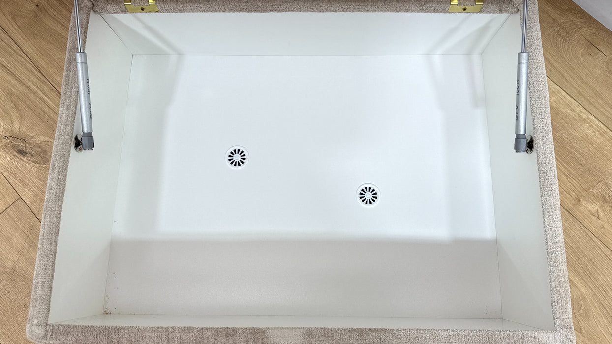 Sofology Portobello Storage Foam Footstool in Teddy Chenille Natural