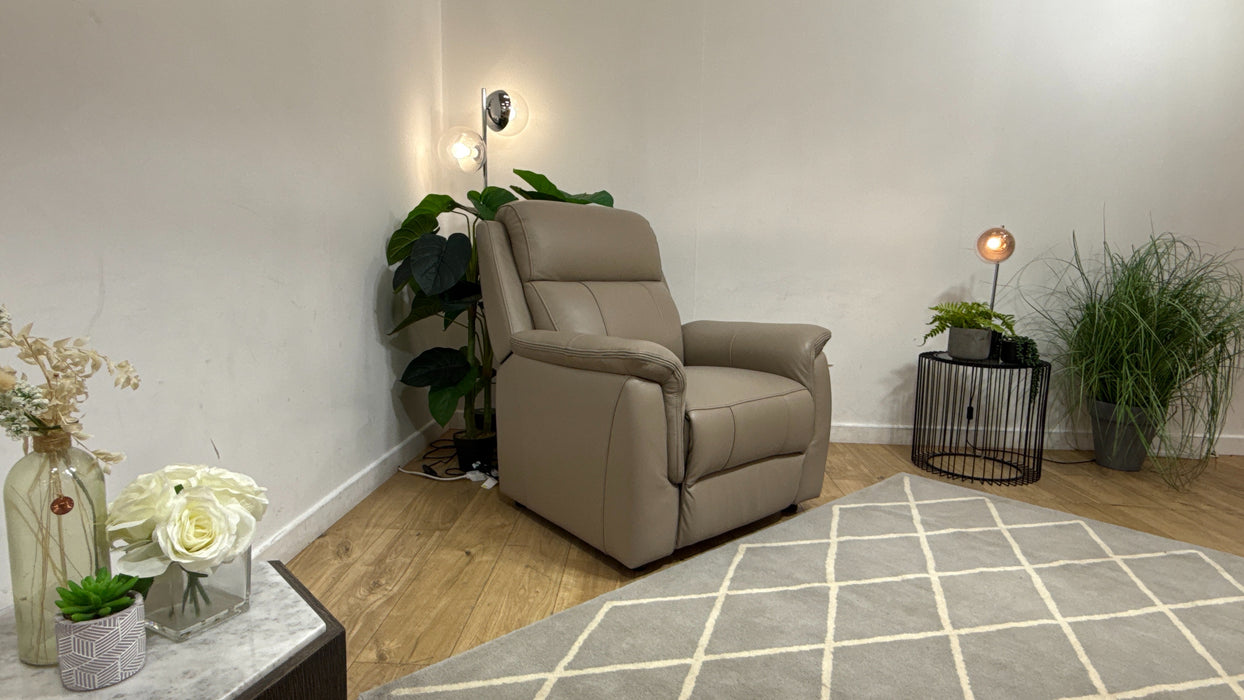 Sofology Bradie Leather Chair in Trusty Embossed Stone