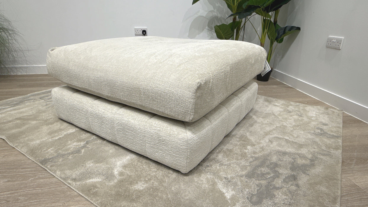 Sofology Westwood Fabric Footstool in Teddy Chenille Mist