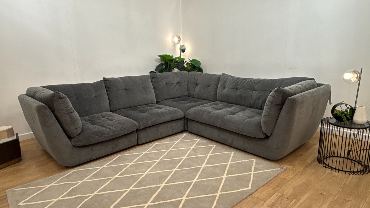 Sofology Cocoon Fabric 3 Corner 2 in Relaxed Chenille Charcoal