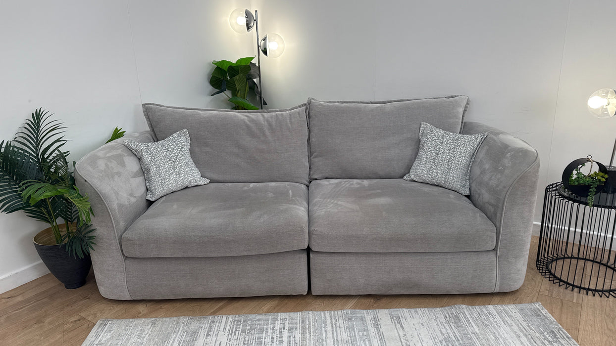 Sofology The Como 4 Seater Fabric Sofa in Como Villa Silver Plain Mix