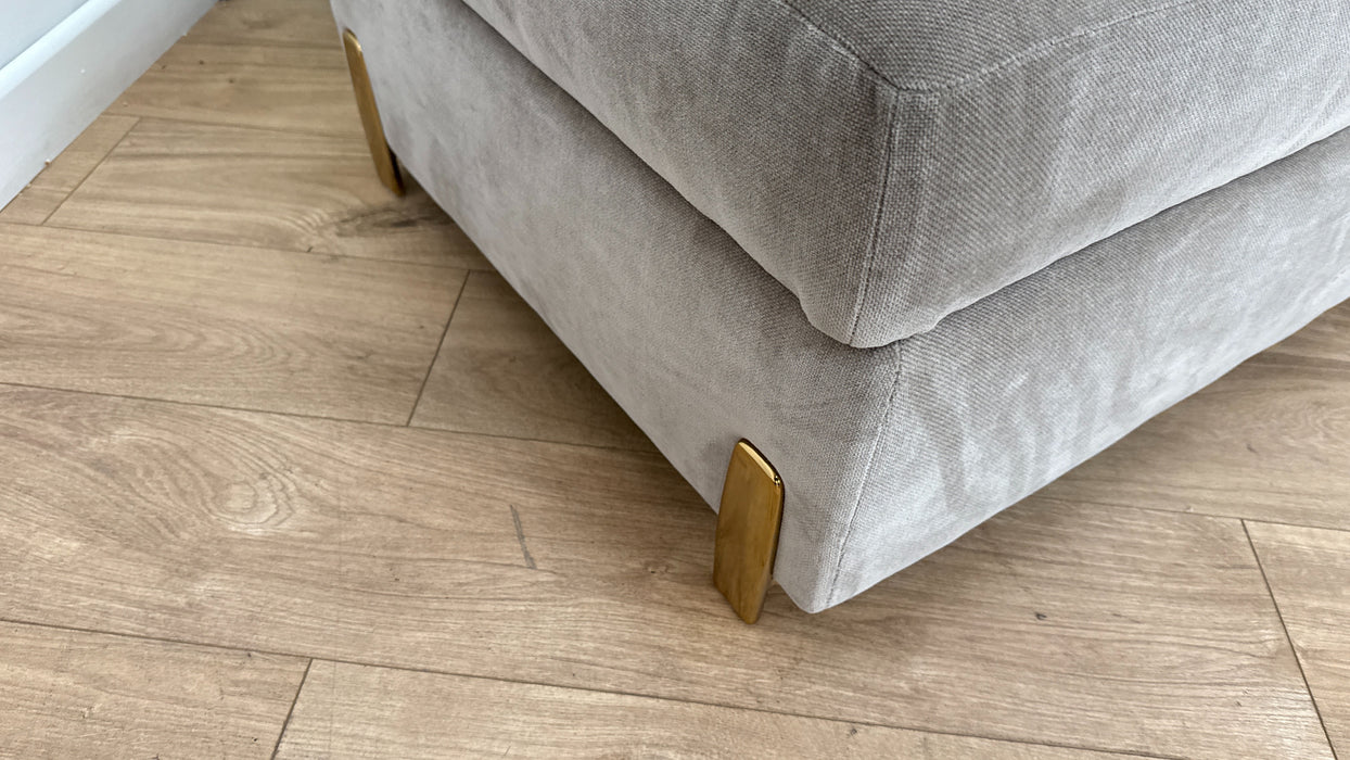 Sofology the Oscar Fabric Storage Footstool in Fine Textured Chenille Stone