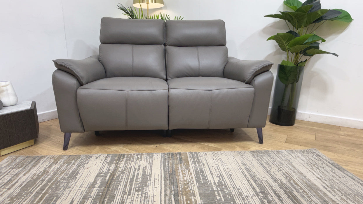 Sofology Arlo Leather 2 Seater Power Recliner in Trusty Embossed Elephant