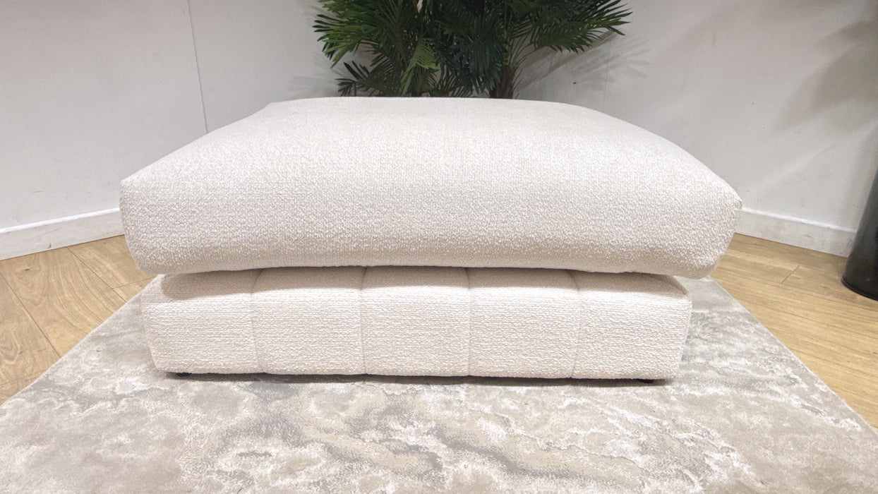 Sofology Westwood Fabric Footstool in Soft Boucle Ecru